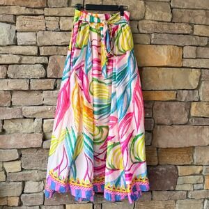 Her Destiny L Womens Tropical Leaf Maxi Skirt India Resort Hawaiian Cruise